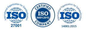 ISO 27001, ISO 9001:2015, ISO 14001:2015 Certifications